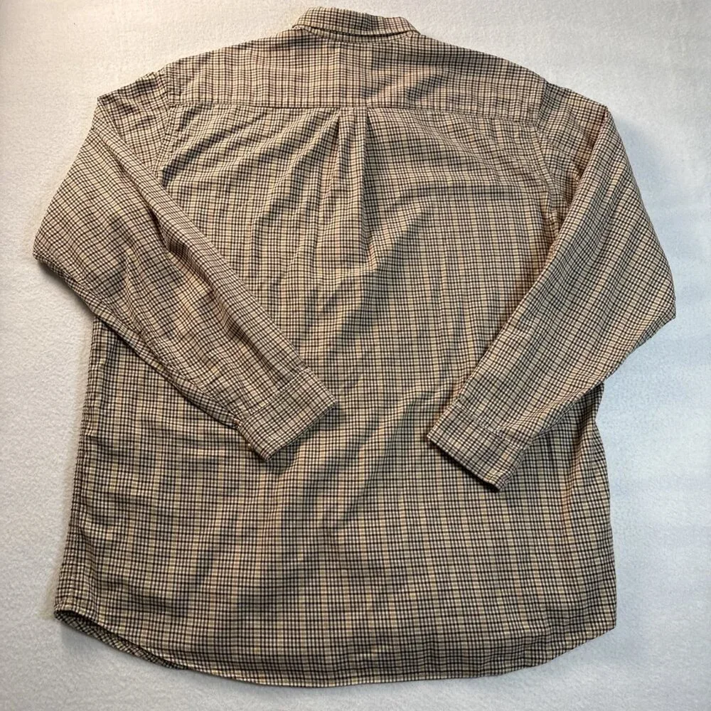 LL Bean Shirt XL‎ Tall XLT Maroon Check Long Sleeve Button Down Cotton Pocket